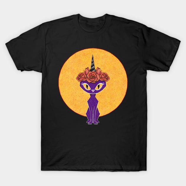 Purple Gothic Caticorn T-Shirt by ViolaVixi